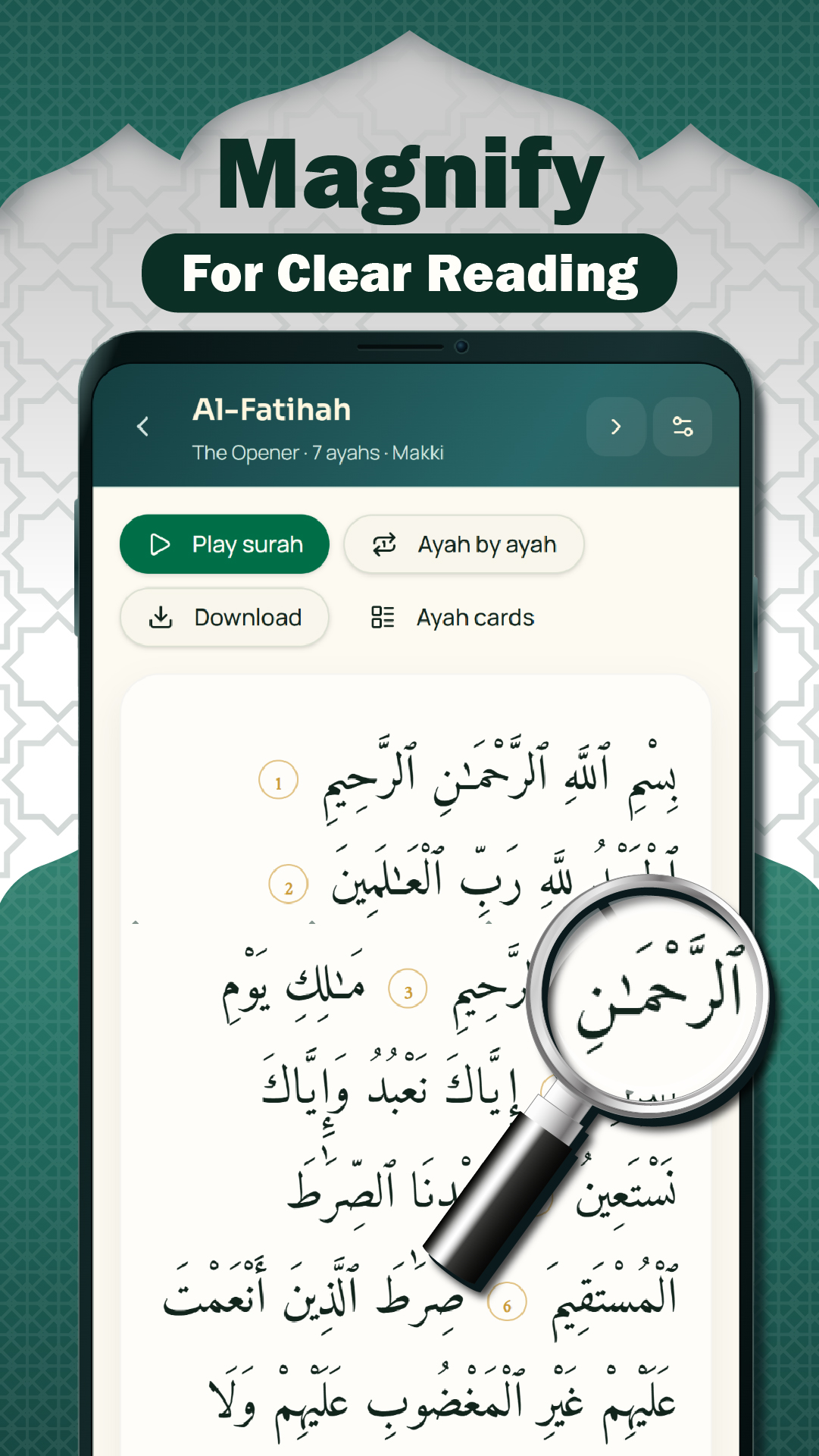 Al Quran magnified reading artwork